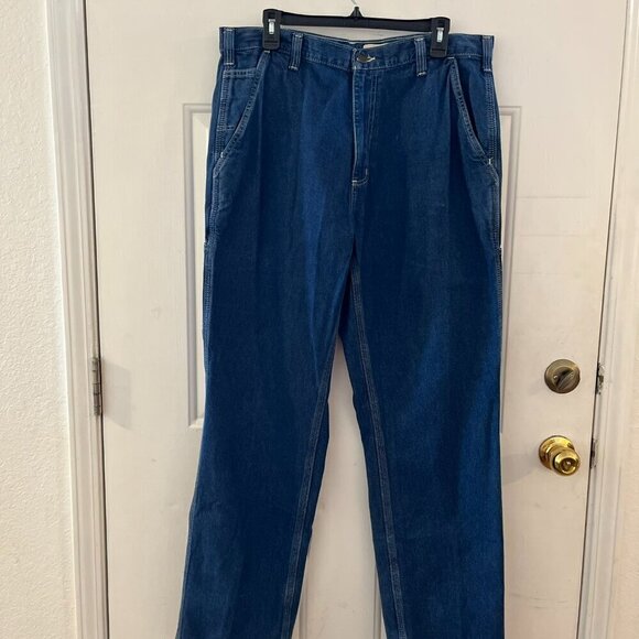 Carhartt Men's Blue Denim Dungaree Fit Jeans Sz 36/32 - Picture 3 of 10